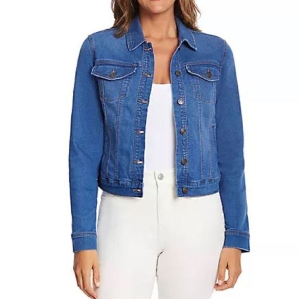 Social Standard By Sanctuary Denim Jacket Dark Blue Fitted Jacket. Size Xl